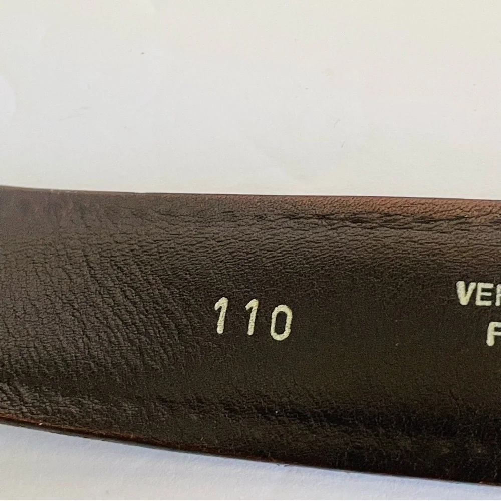 Vera Pelle Belt Men’s 451/35 Brown‎ Leather Gold Buckle Hand Made In Italy 41”